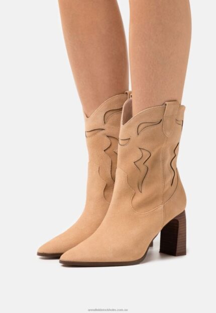 läder cowboy/biker ankel boot beige Anna Field 42BF62052 kvinnor