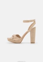 läder högklackade sandaler beige Anna Field 42BF61578 kvinnor - Bild 2