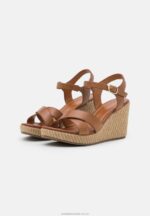 läder högklackade sandaler cognac Anna Field 42BF61478 kvinnor - Bild 3