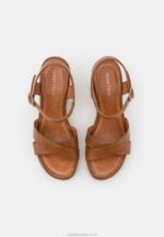 läder högklackade sandaler cognac Anna Field 42BF61478 kvinnor - Bild 6