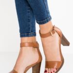 läder högklackade sandaler cognac Anna Field 42BF61549 kvinnor