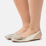 läder slingback balett pumps guld Anna Field 42BF62182 kvinnor
