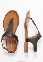 läder t-bar sandaler svarta Anna Field 42BF61521 kvinnor - Bild 4