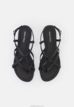 läder t-bar sandaler svarta Anna Field 42BF61532 kvinnor - Bild 6