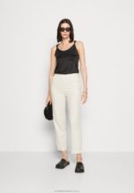 linne mix byxor beige Anna Field 42BF6604 kvinnor - Bild 2