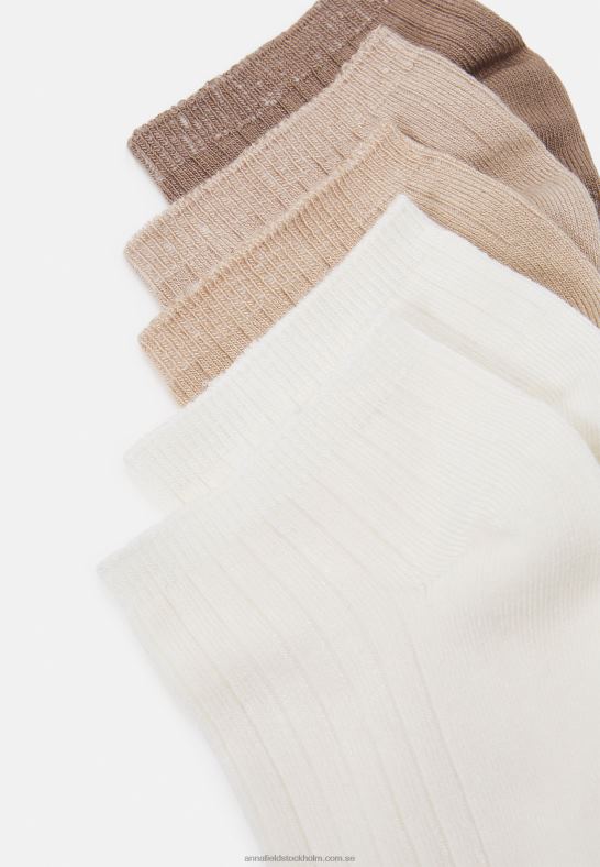 mjuka ribbade sneakerstrumpor 5pack strumpor beige Anna Field 42BF61118 kvinnor - Bild 2