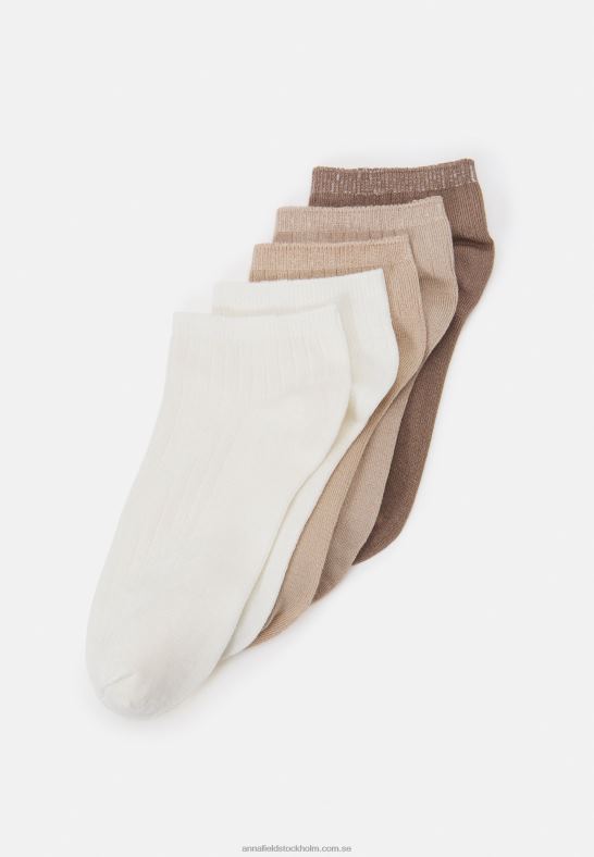 mjuka ribbade sneakerstrumpor 5pack strumpor beige Anna Field 42BF61118 kvinnor - Bild 1