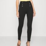 punto leggings med knappdetalj leggings byxor svart Anna Field 42BF6652 kvinnor