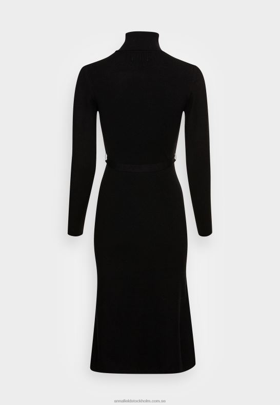 rollkragen ripp mini strickkleid mit grtel jumper dress black Anna Field 42BF6234 kvinnor - Bild 2