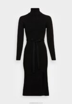 rollkragen ripp mini strickkleid mit grtel jumper dress black Anna Field 42BF6234 kvinnor