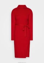 rollkragen ripp mini strickkleid mit grtel jumper dress red Anna Field 42BF6232 kvinnor - Bild 5