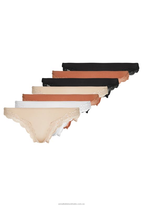 samira 7pp stringtrosa spets micro stringtrosa svart/vit/brun Anna Field 42BF6983 kvinnor - Bild 1