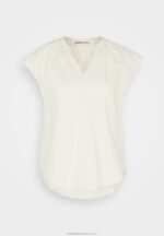 t-shirt med skjorttryck i linnemix beige Anna Field 42BF6336 kvinnor - Bild 5