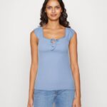 tryck t-shirt ljusblå Anna Field 42BF6278 kvinnor