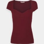 tryck t-shirt mörkröd Anna Field 42BF6243 kvinnor