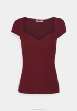 tryck t-shirt mörkröd Anna Field 42BF6243 kvinnor
