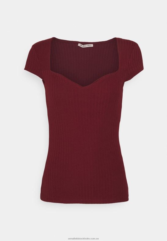 tryck_t_shirt_morkrod_anna_field_42bf6243_kvinnor.jpg tryck t-shirt mörkröd Anna Field 42BF6243 kvinnor - Bild 1