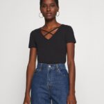 tryck t-shirt svart Anna Field 42BF6249 kvinnor
