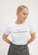 tryck t-shirt vit Anna Field 42BF6239 kvinnor