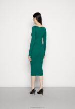 v ausschnitt bodycon midi strickkleid shift dress green Anna Field 42BF6196 kvinnor - Bild 3