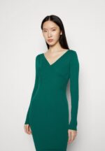 v ausschnitt bodycon midi strickkleid shift dress green Anna Field 42BF6196 kvinnor - Bild 4