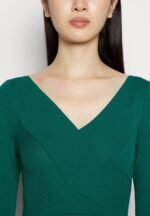 v ausschnitt bodycon midi strickkleid shift dress green Anna Field 42BF6196 kvinnor - Bild 6