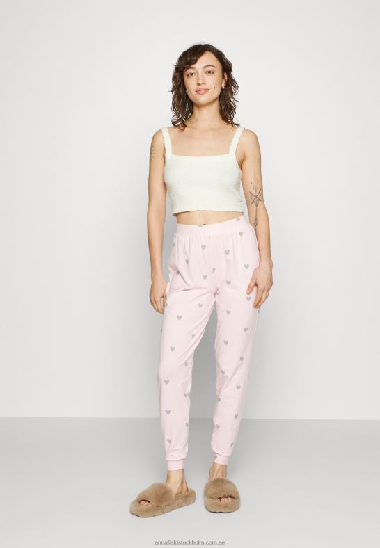 2-pack pyjamastrosor rosa/grå Anna Field 42BF61076 kvinnor