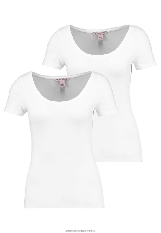 2-pack basic t-shirt vit Anna Field 42BF6306 kvinnor