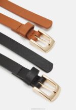 2-pack bälte svart/konjak Anna Field 42BF62727 kvinnor - Bild 2